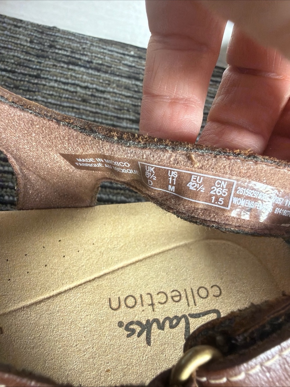 Clarks Womens Brown Leather Laurieann Kay Slingback T-Strap Sandal Size 11 - Picture 7 of 7